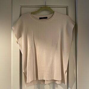 Elegant Cream Women's Top and flared pants